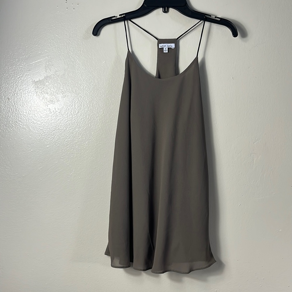 Naked zebra olive green mini dress size S